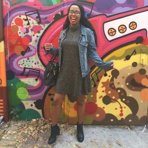 Mini black turtle neck dress from forever 21